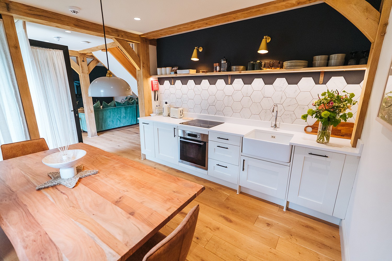 Kitchen inside Lavender Lodge