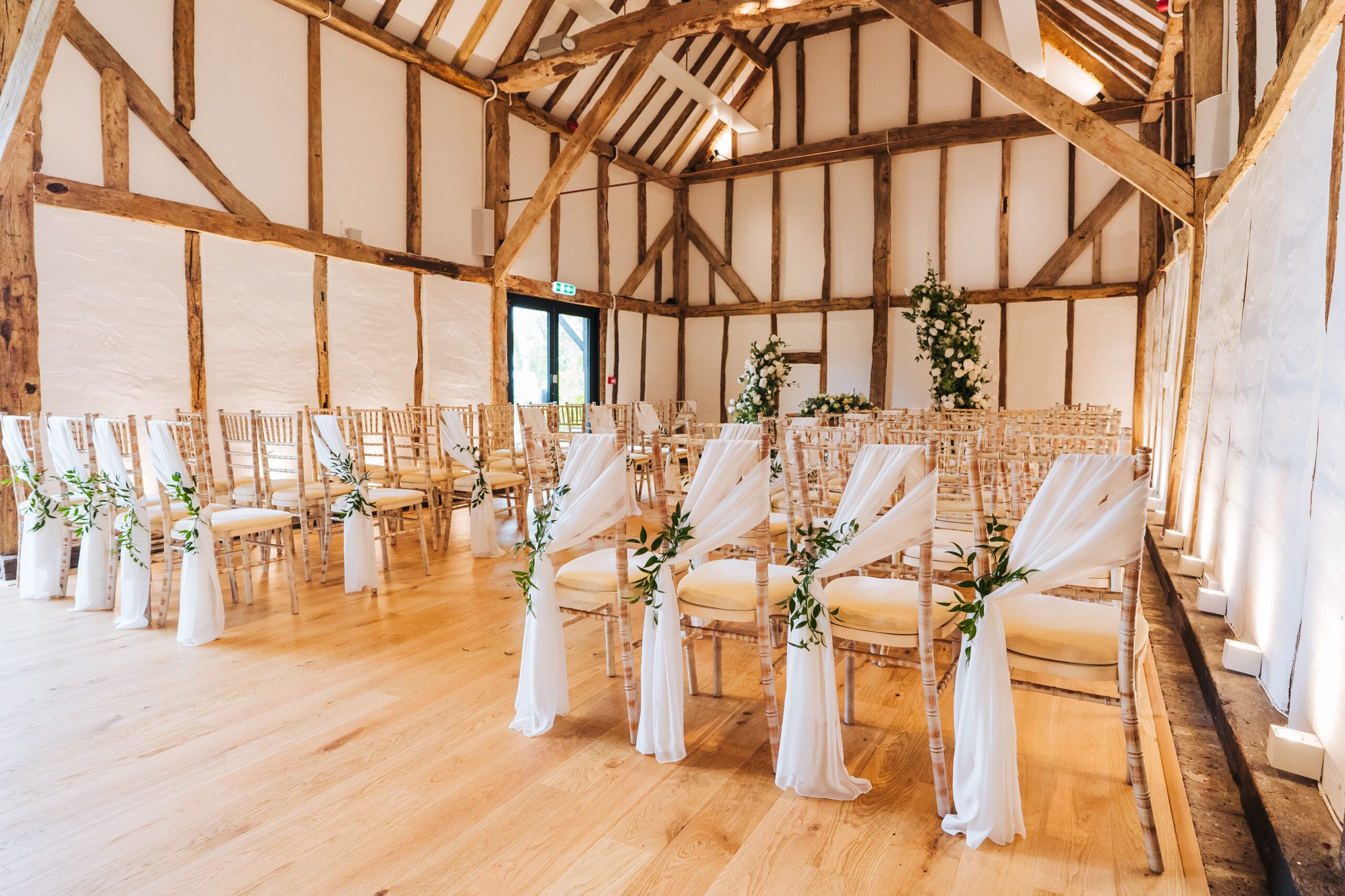 Wedding ceremony barn in Alfriston Gardens