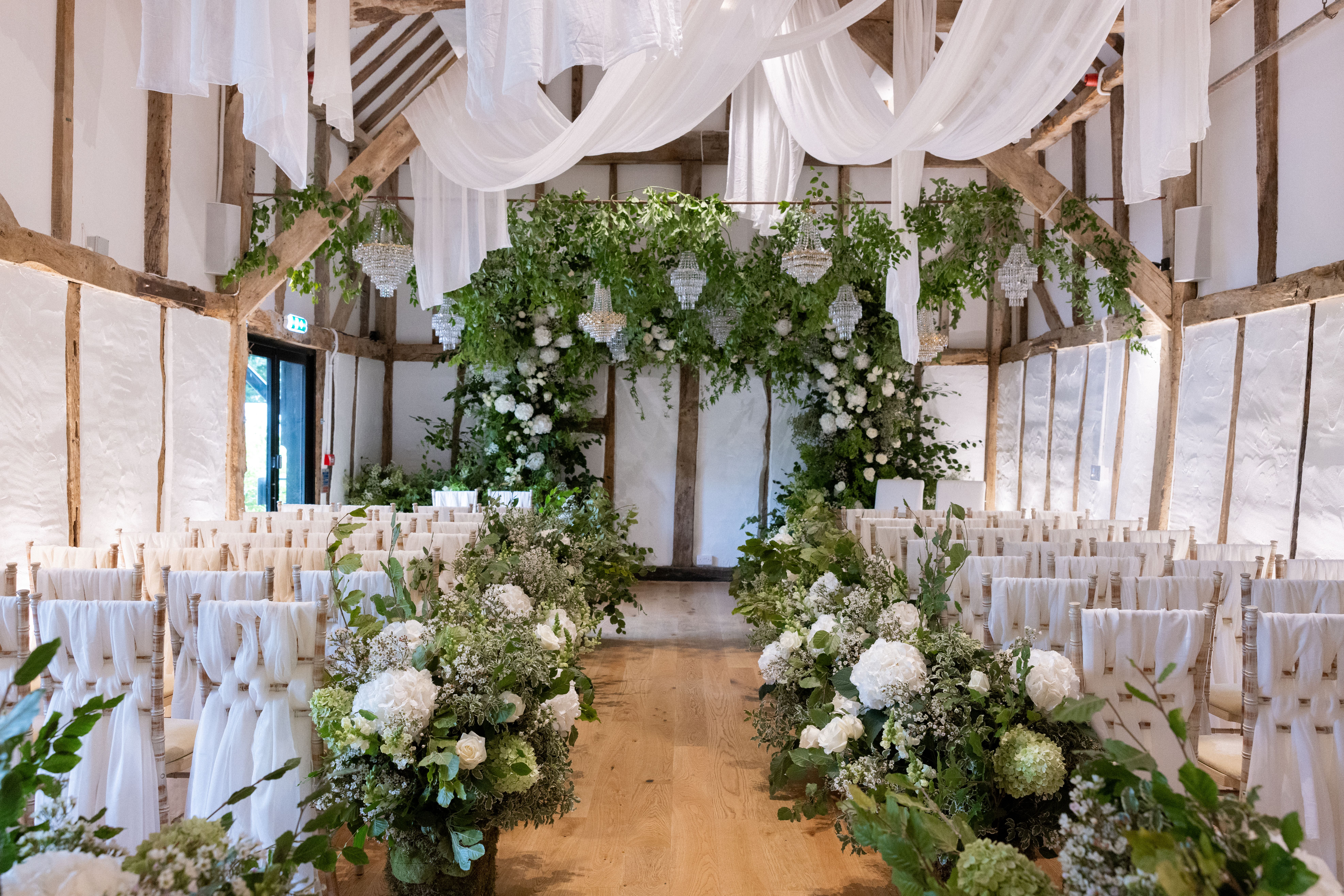 Wedding ceremony in Century Barn